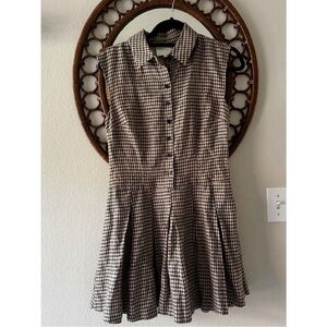 Reformation Arella Linen Dress Plaid Size 2